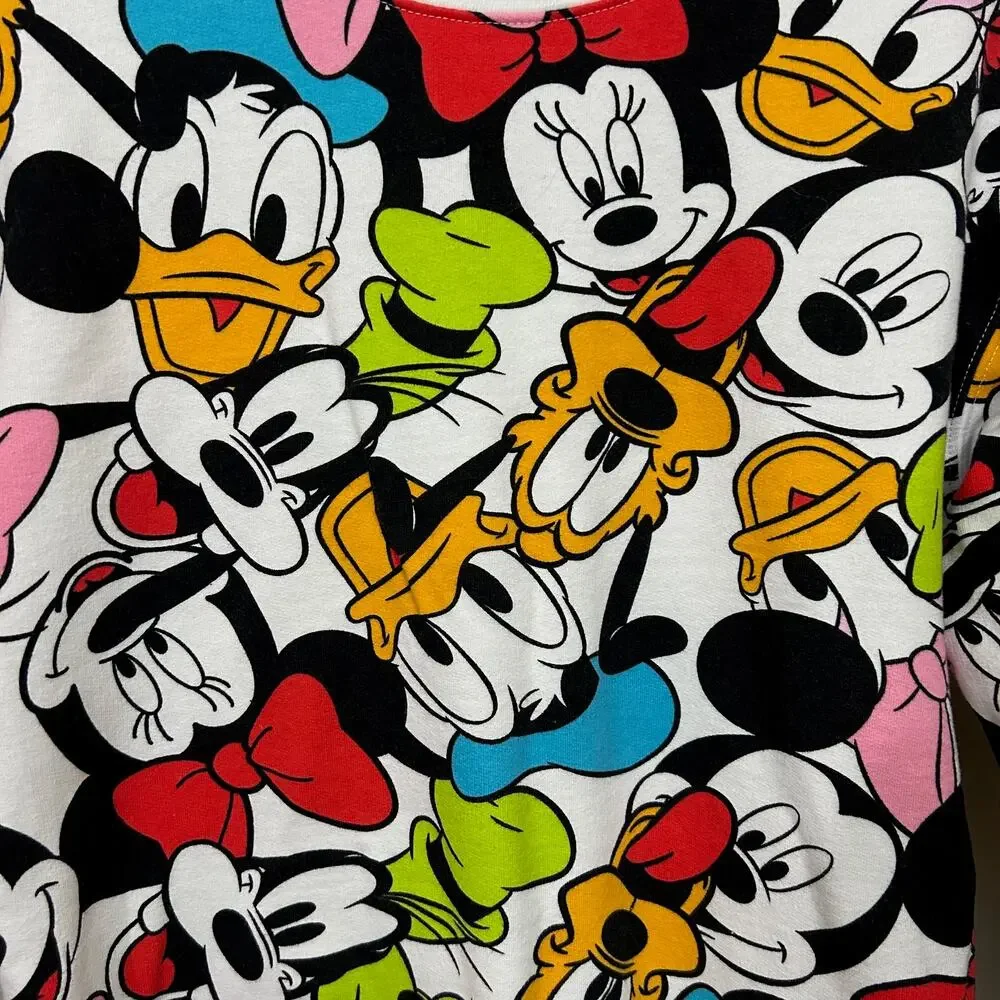 Disney Mickey and Friends All Over Print‎ Sweatshirt Juniors Size M (7-9)